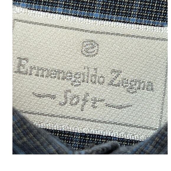 Ermenegildo Zegna Soft Men’s 42/16.5 Black Windowpane Shirt – Luxury Dress Shirt - Picture 3 of 7